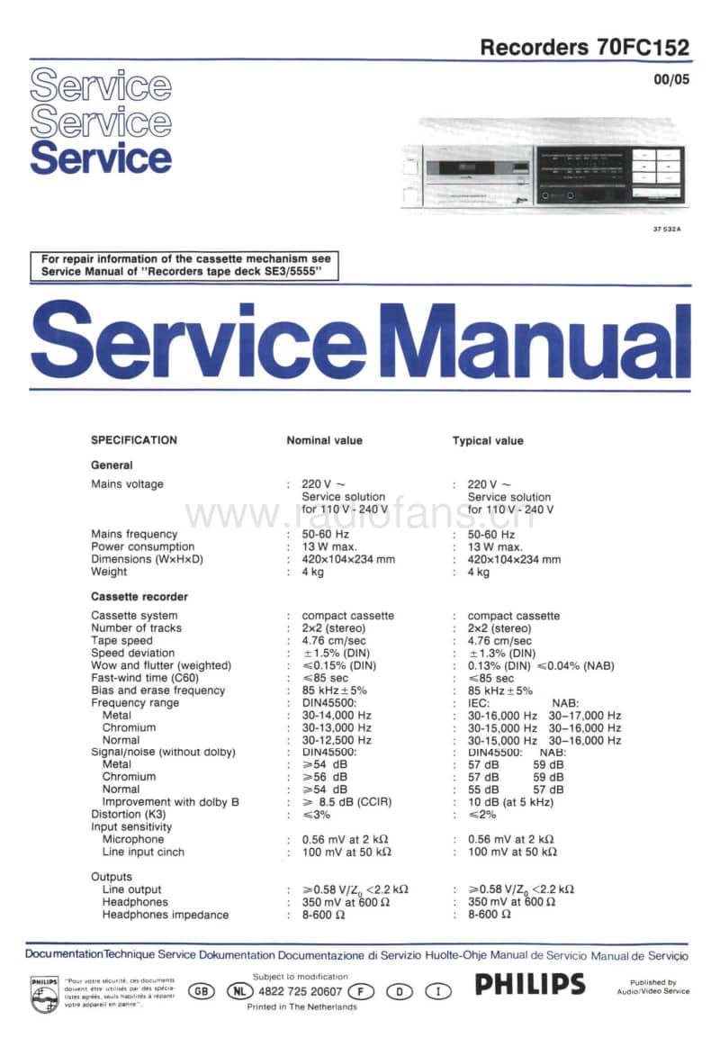 Philips-FC-152-Service-Manual电路原理图.pdf_第1页