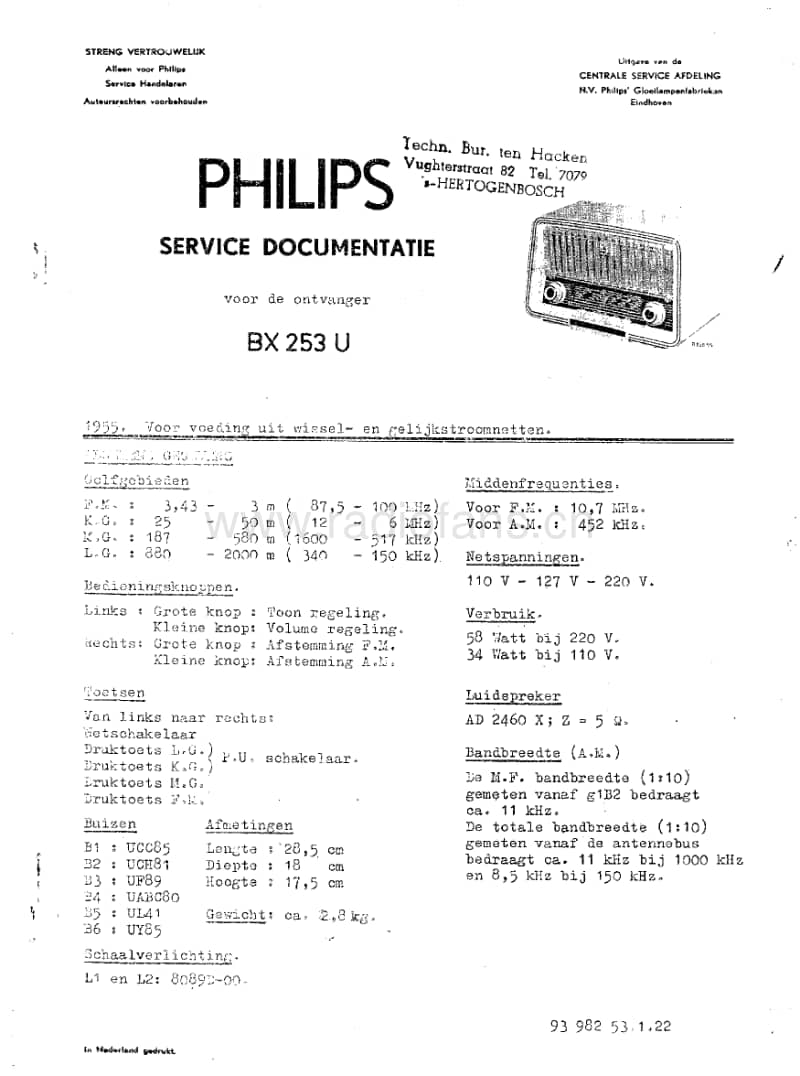 Philips-BX-253-U-Service-Manual电路原理图.pdf_第1页