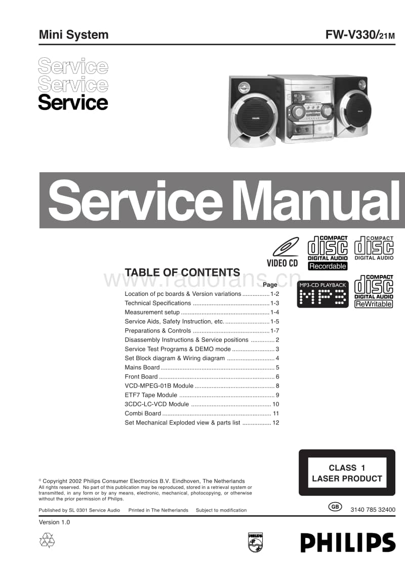 Philips-FWV-330-Service-Manual电路原理图.pdf_第1页