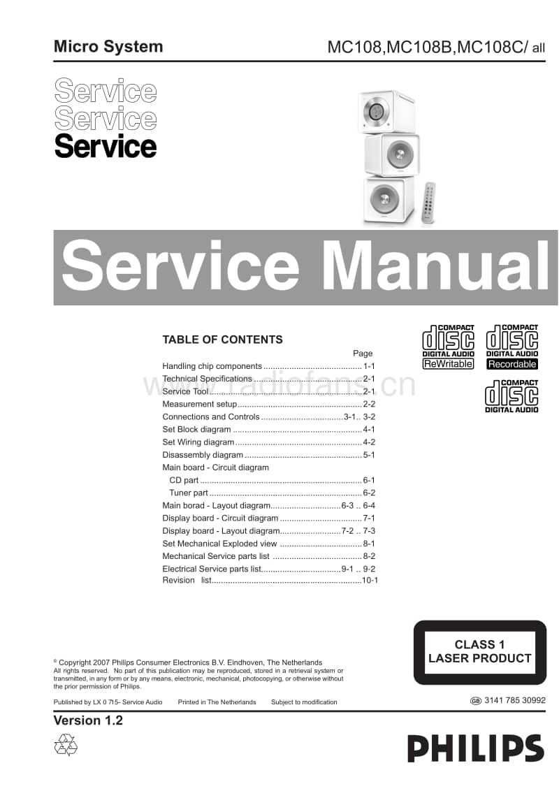 Philips-MC-108-C-Service-Manual电路原理图.pdf_第1页