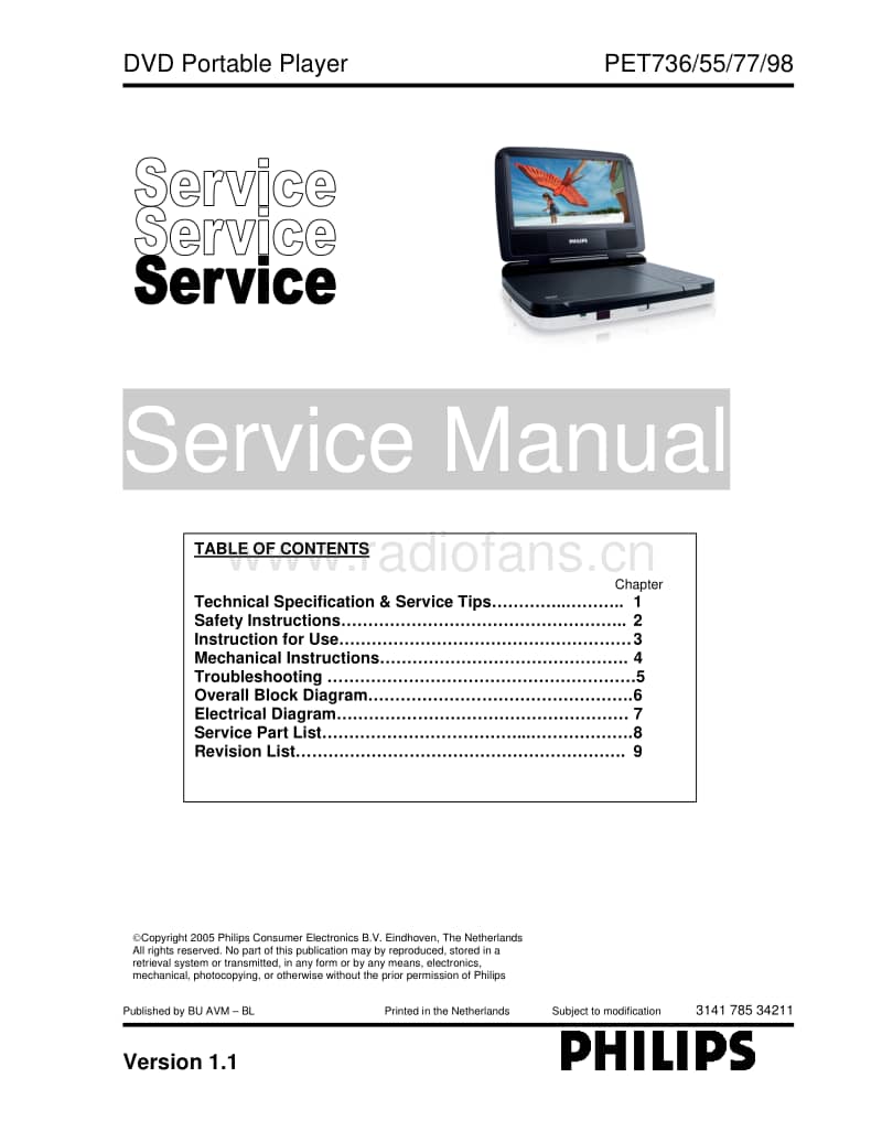 Philips-PET-736-Service-Manual电路原理图.pdf_第1页