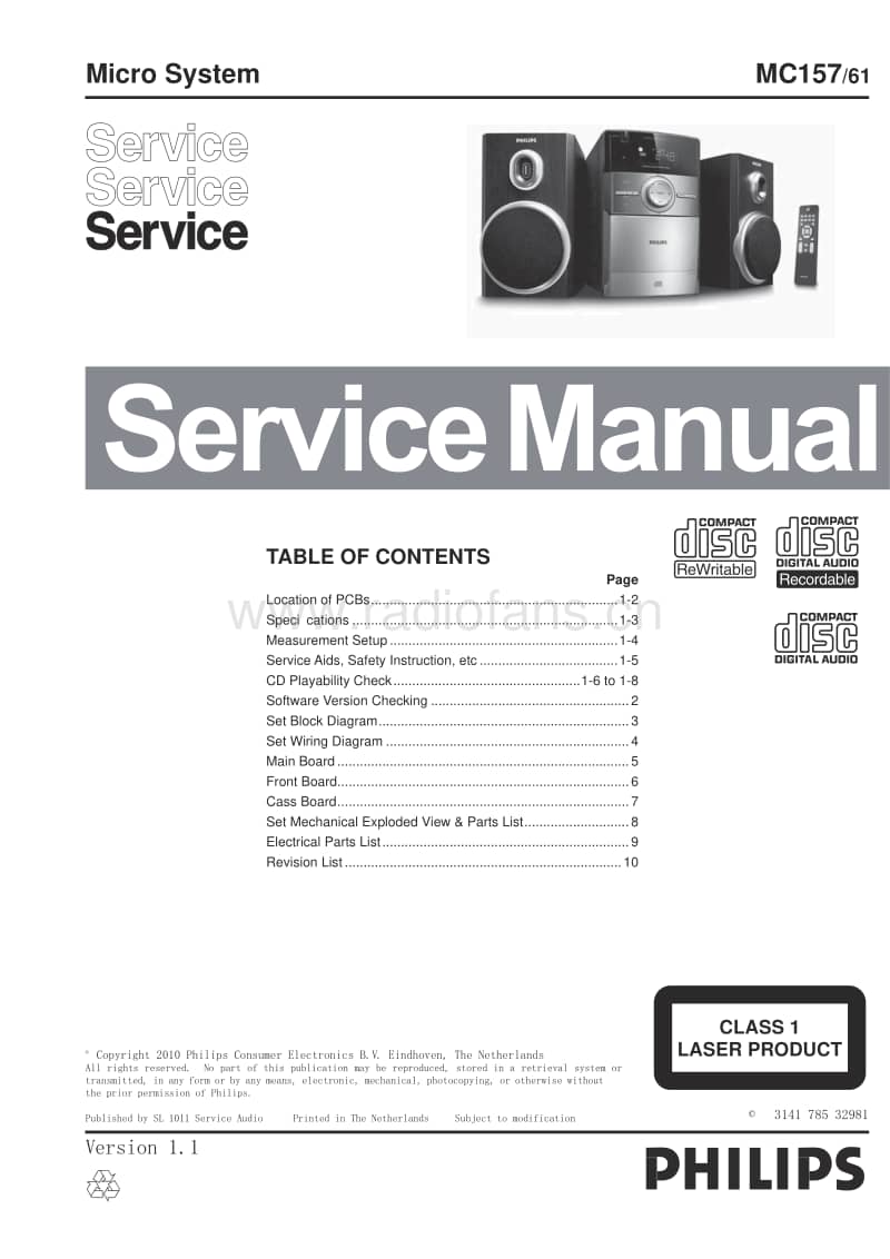 Philips-MC-157-Service-Manual电路原理图.pdf_第1页