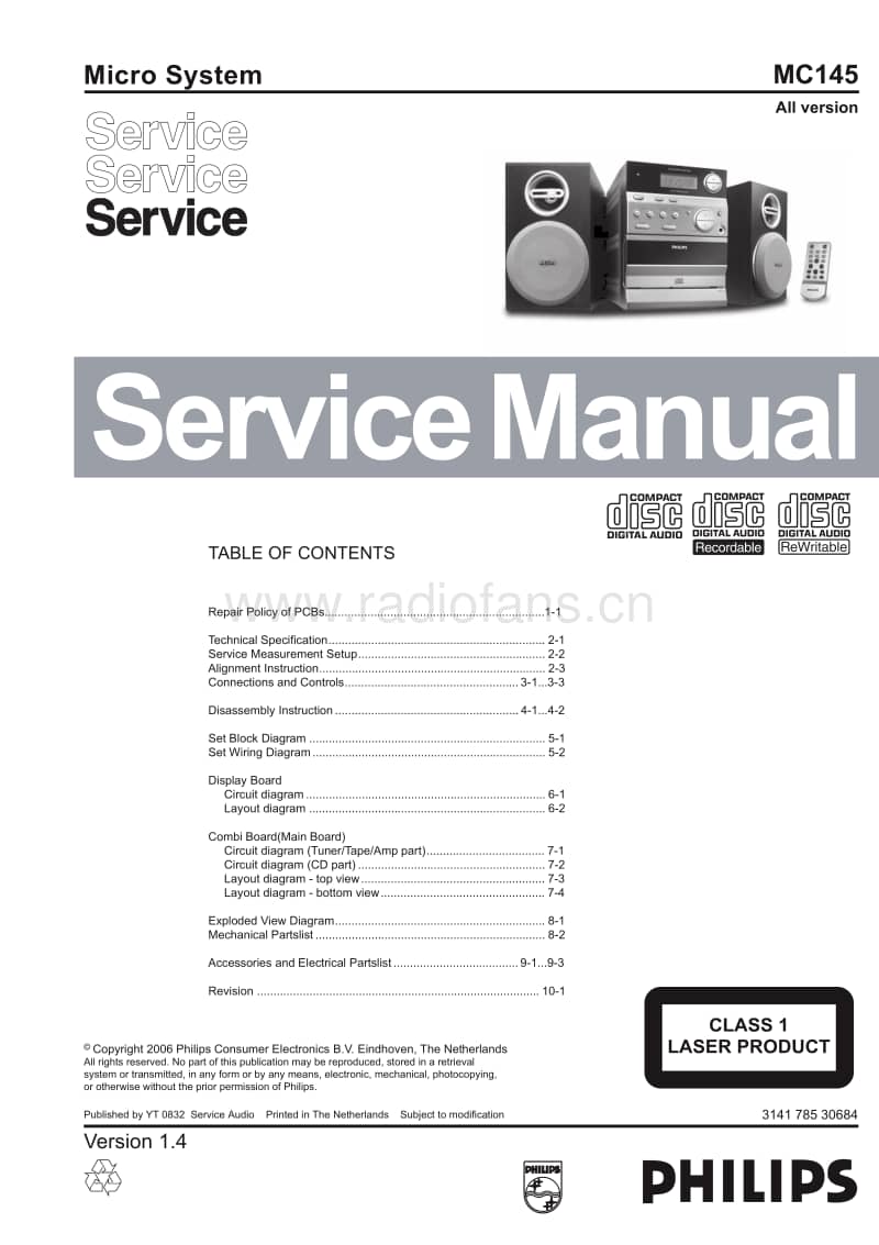 Philips-MC-145-Service-Manual电路原理图.pdf_第1页