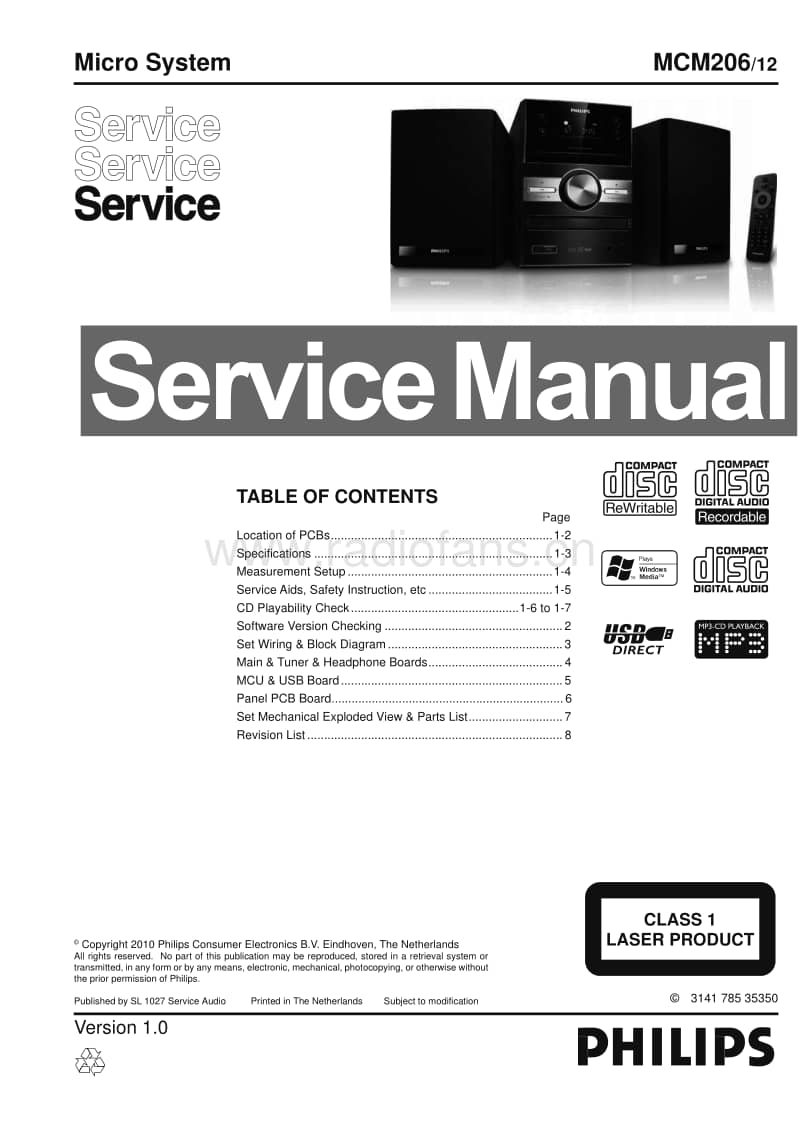 Philips-MCM-206-Service-Manual电路原理图.pdf_第1页