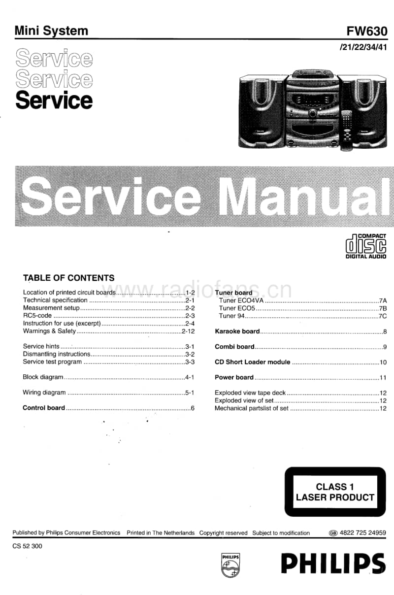 Philips-FW-630_-Service-Manual电路原理图.pdf_第1页