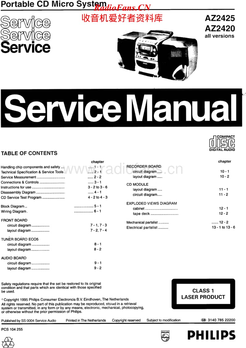 Philips-AZ-2420-Service-Manual电路原理图.pdf_第1页