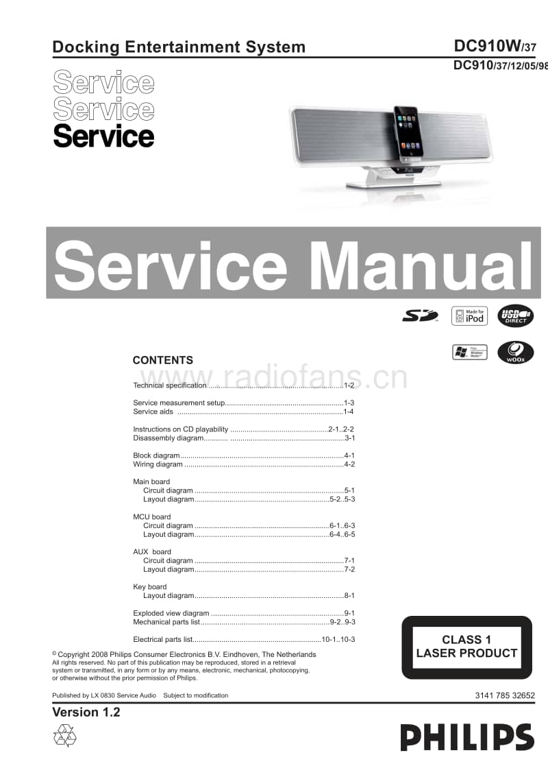 Philips-DC-910-DC-910-W-Service-Manual电路原理图.pdf_第1页