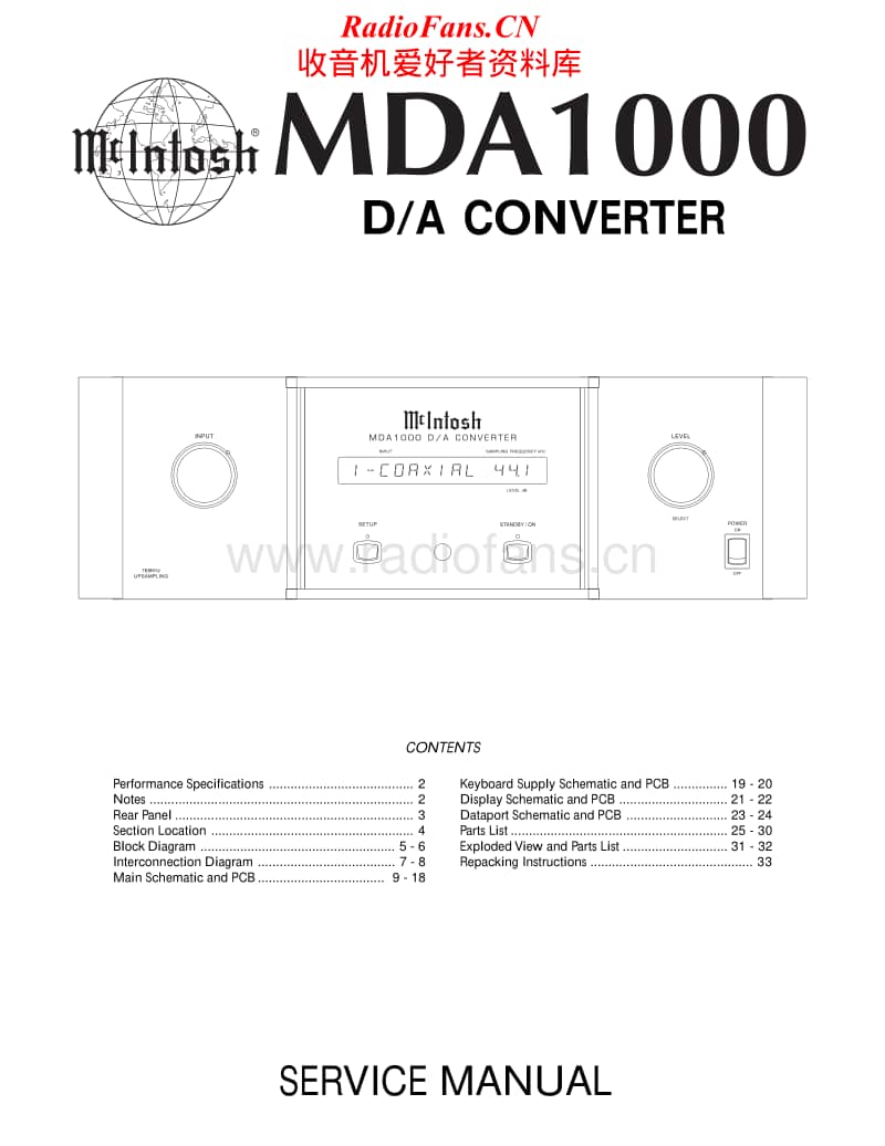 Mcintosh-mda1000-service-manual电路原理图.pdf_第1页