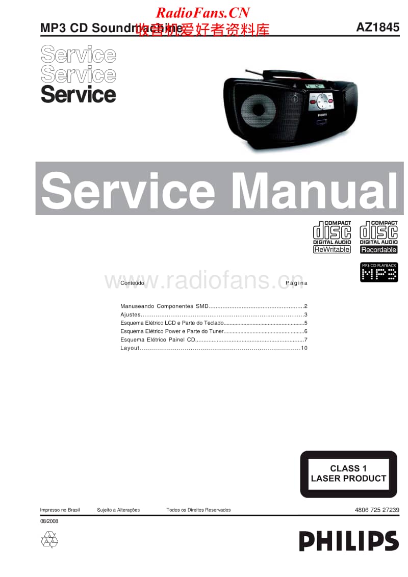 Philips-AZ-1845-Service-Manual电路原理图.pdf_第1页