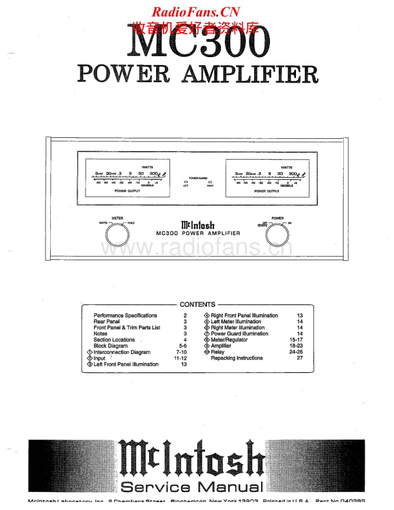 McIntosh-MC-300-Service-Manual电路原理图.pdf_第1页