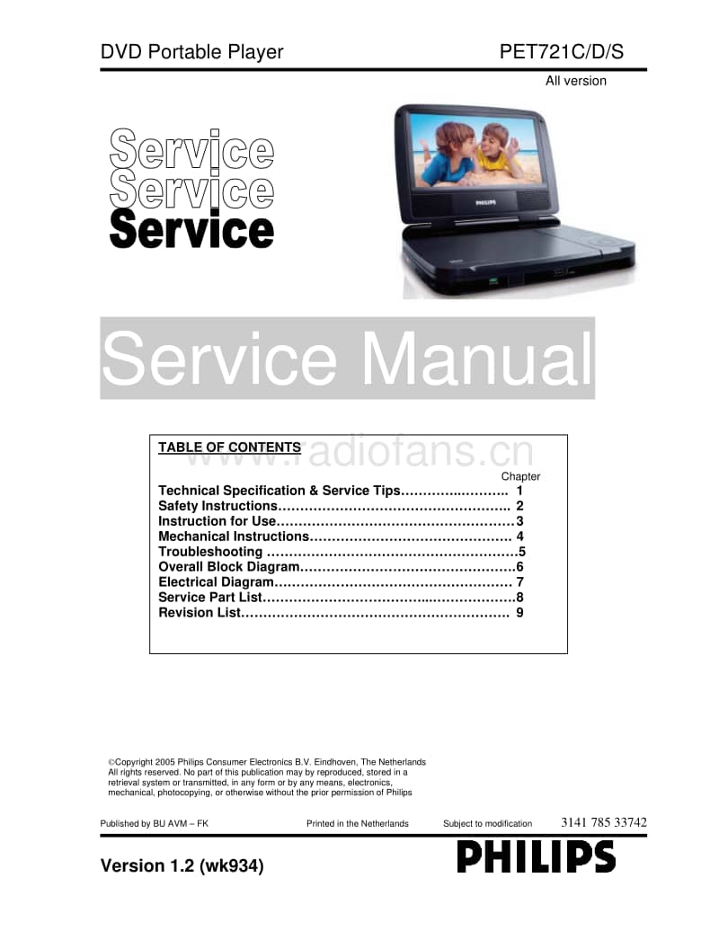 Philips-PET-721-Service-Manual电路原理图.pdf_第1页