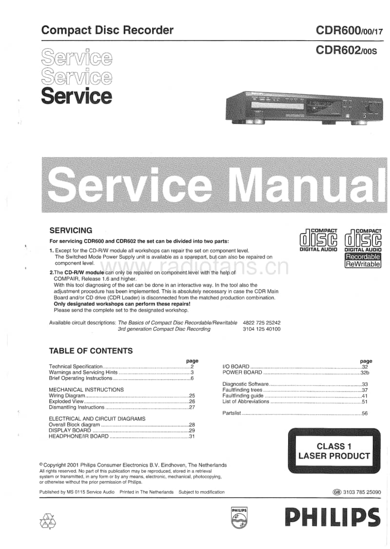 Philips-CDR-600-CDR-602-Service-Manual(1)电路原理图.pdf_第1页