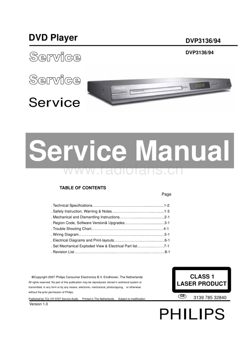 Philips-DVP-3136-Service-Manual电路原理图.pdf_第1页