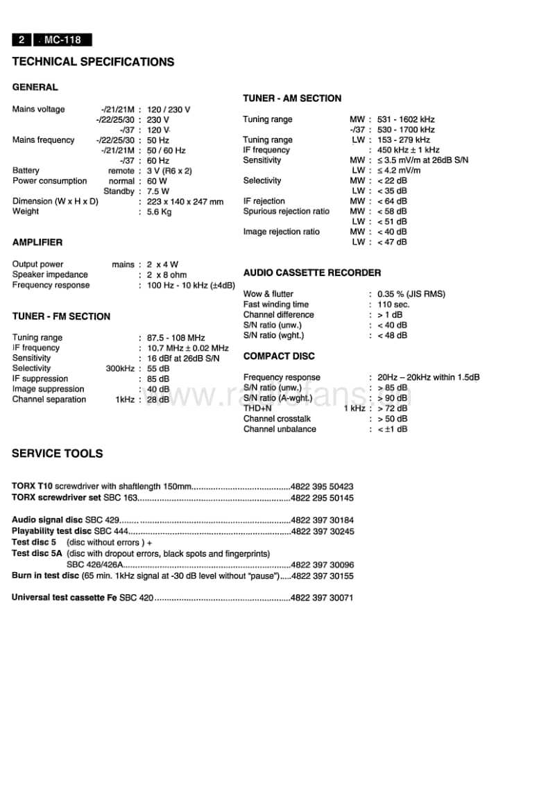 Philips-MC-118-Service-Manual电路原理图.pdf_第2页