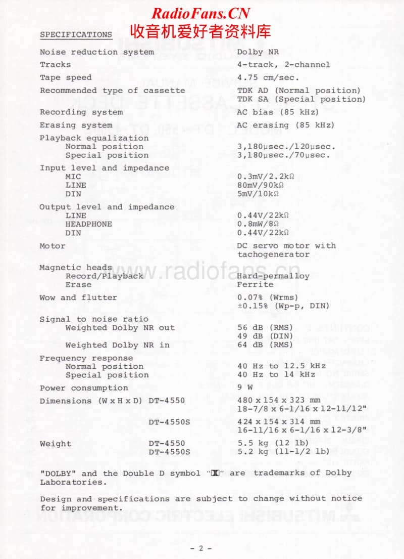 Mitsubishi-DT-4550-service-manual电路原理图.pdf_第2页