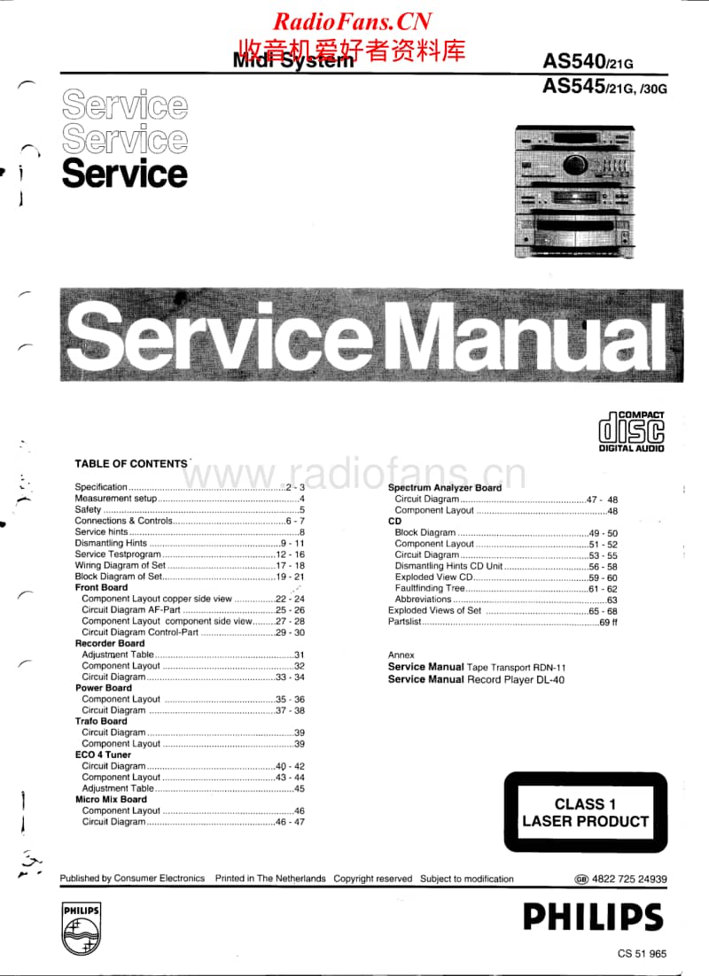 Philips-AS-545-Service-Manual电路原理图.pdf_第1页