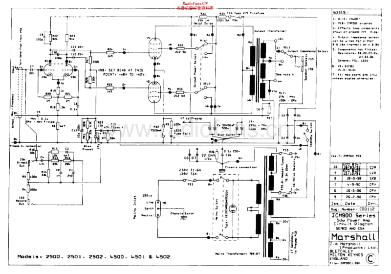 Marshall-4502-50W-Power-Amp-Schematic电路原理图.pdf_第1页