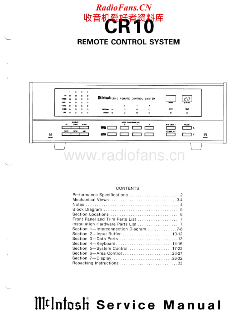 McIntosh-CR-10-Service-Manual电路原理图.pdf_第1页