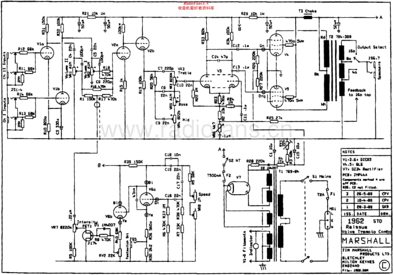 Marshall-1962-Bluesbreaker-Reissue-Schematic电路原理图.pdf_第1页