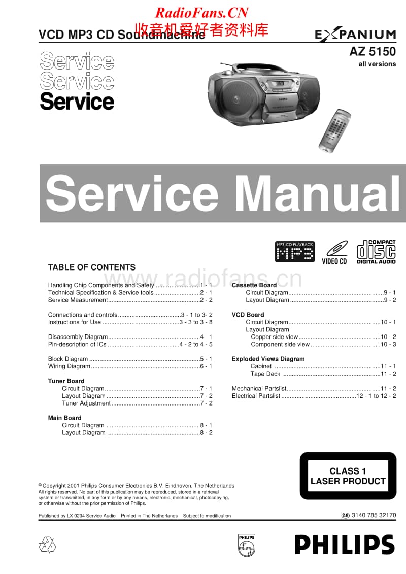 Philips-AZ-5150-Service-Manual电路原理图.pdf_第1页