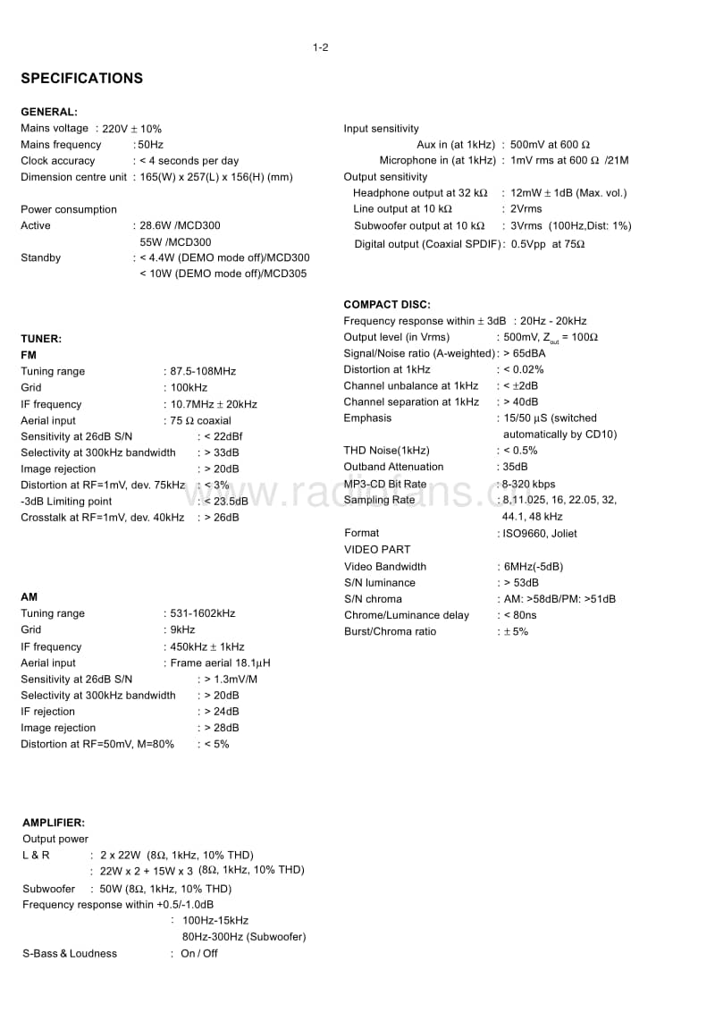 Philips-MCD-305-Mk1.1-Service-Manual电路原理图.pdf_第2页