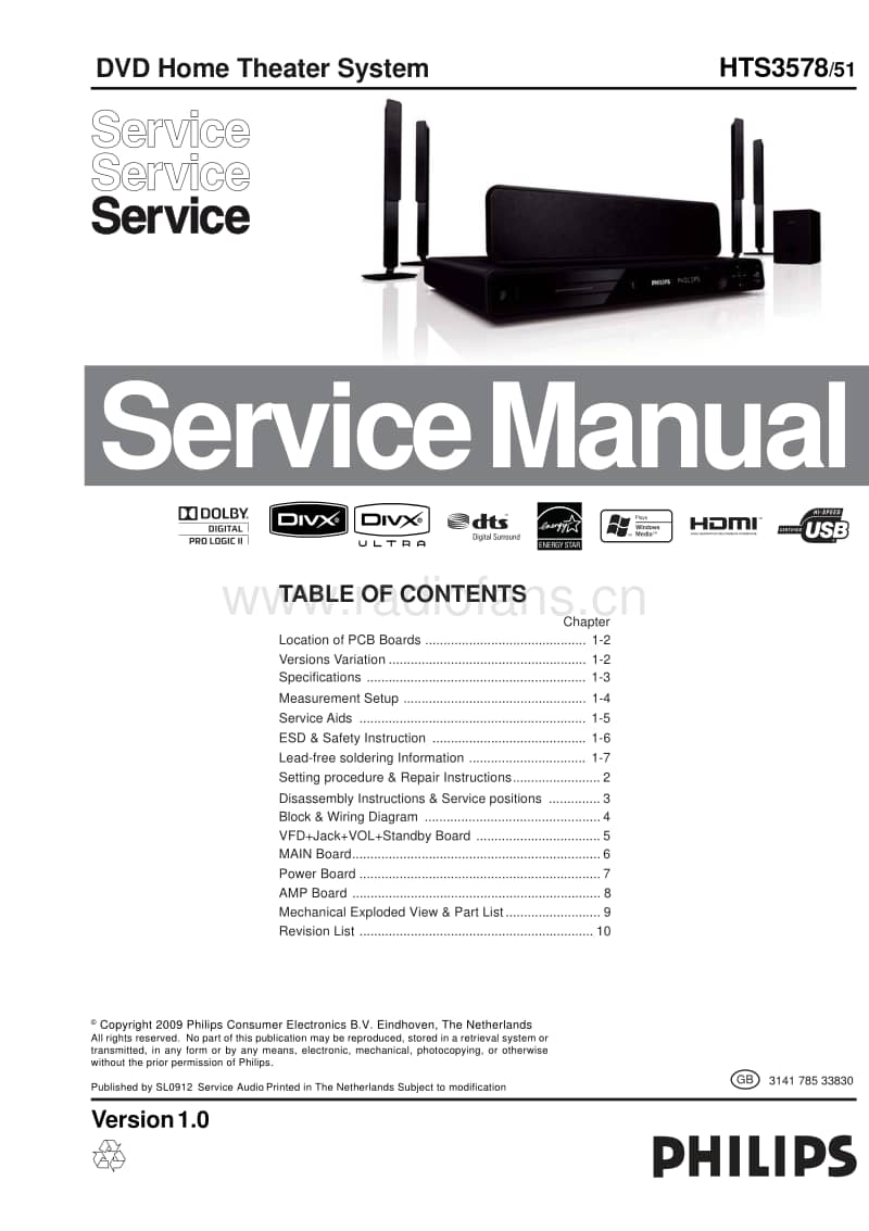 Philips-HTS-3578-Service-Manual电路原理图.pdf_第1页