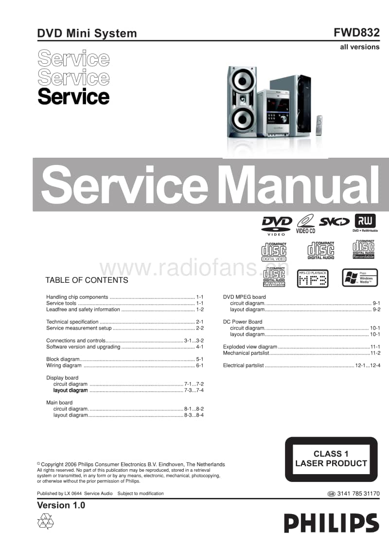 Philips-FWD-832-Service-Manual电路原理图.pdf_第1页