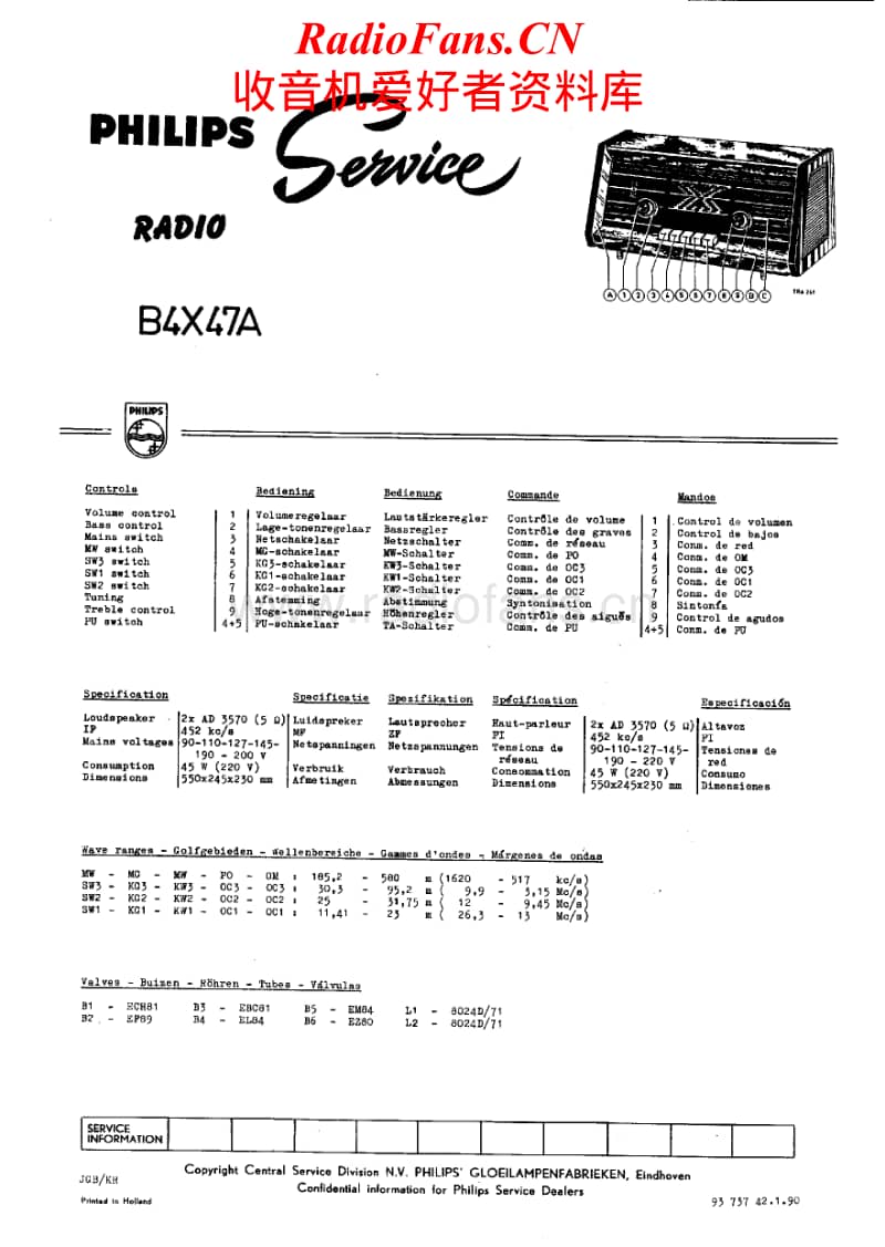 Philips-B-4-X-47-A-Service-Manual电路原理图.pdf_第1页