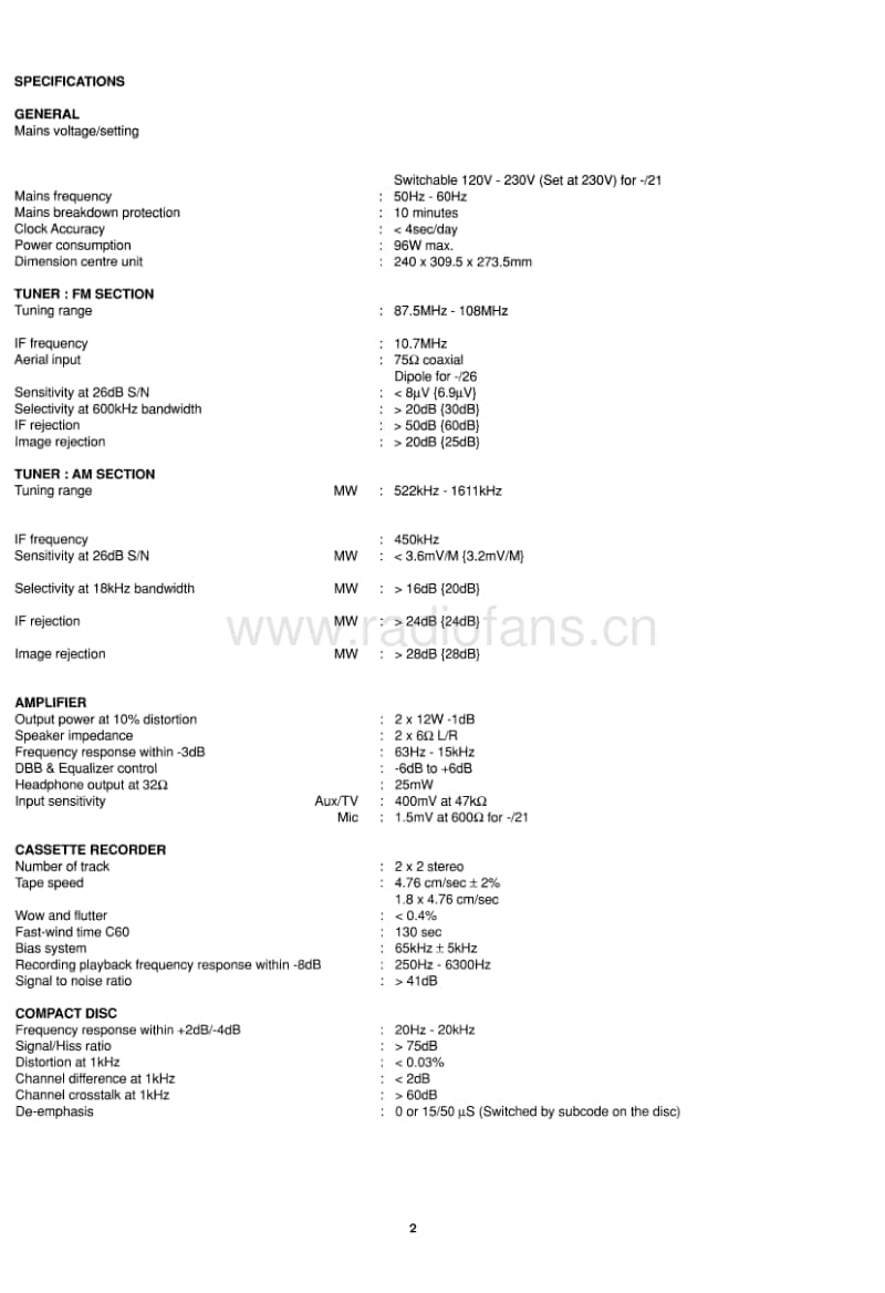 Philips-FW-26-Service-Manual电路原理图.pdf_第2页