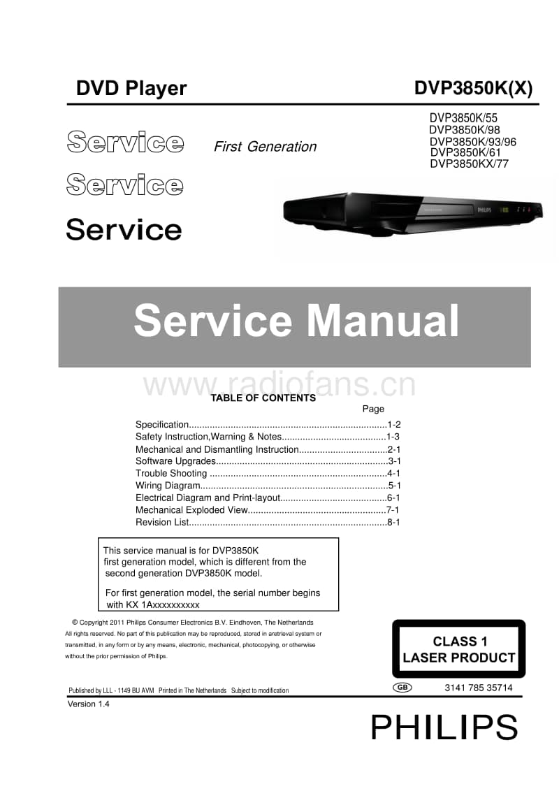 Philips-DVP-3850-K-Mk1-Service-Manual电路原理图.pdf_第1页