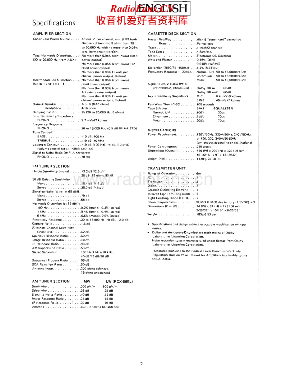 Rotel-RCX-860L-Service-Manual电路原理图.pdf_第2页