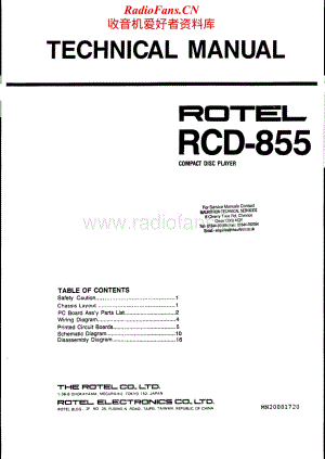 Rotel-RCD-855-Service-Manual电路原理图.pdf