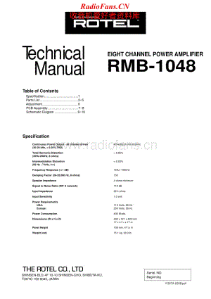 Rotel-RMB-1048-Service-Manual电路原理图.pdf