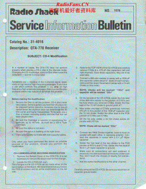 Realistic-QTA-770-Service-Bulletin电路原理图.pdf