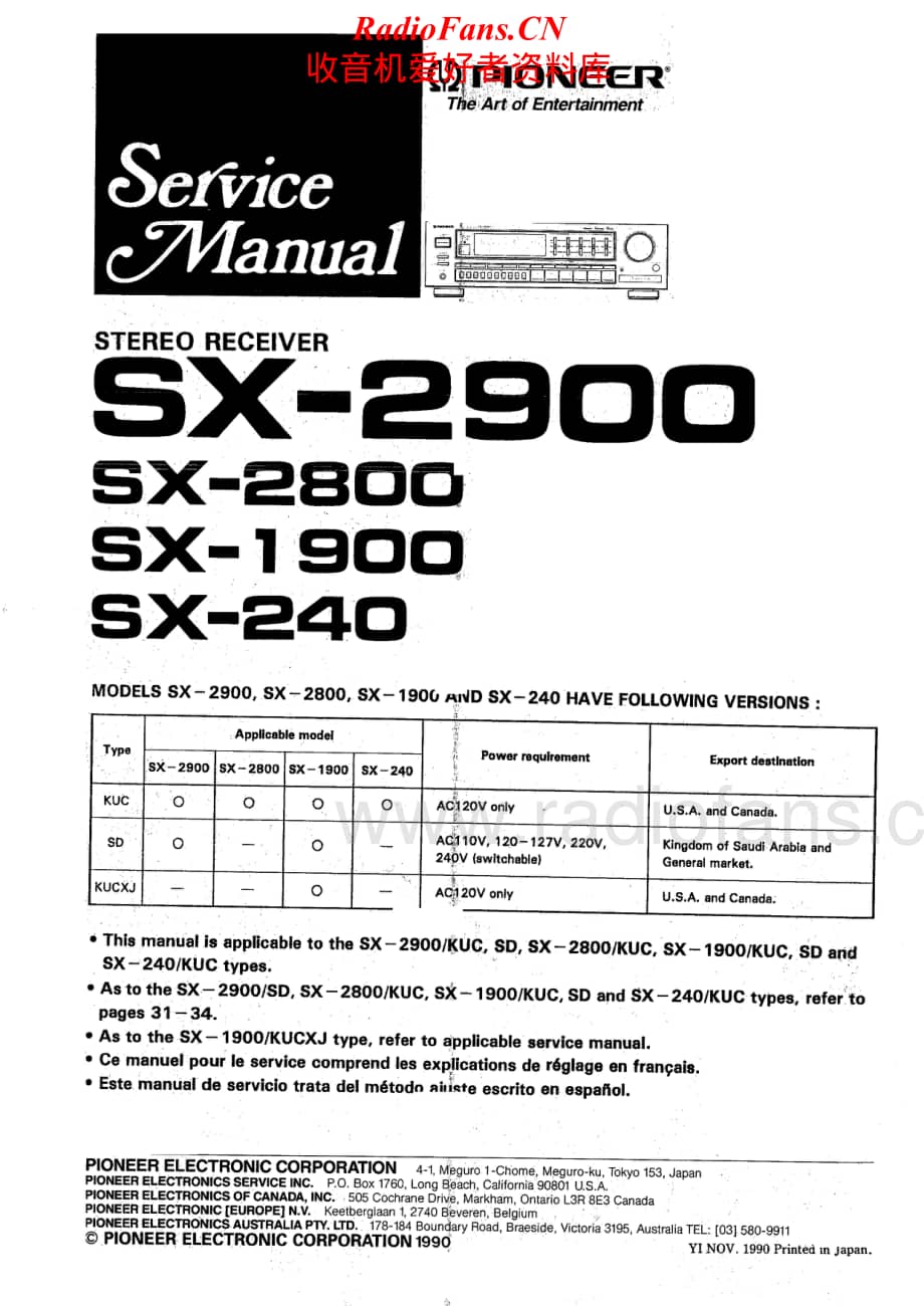 Pioneer-SX-2900-Service-Manual电路原理图.pdf_第1页