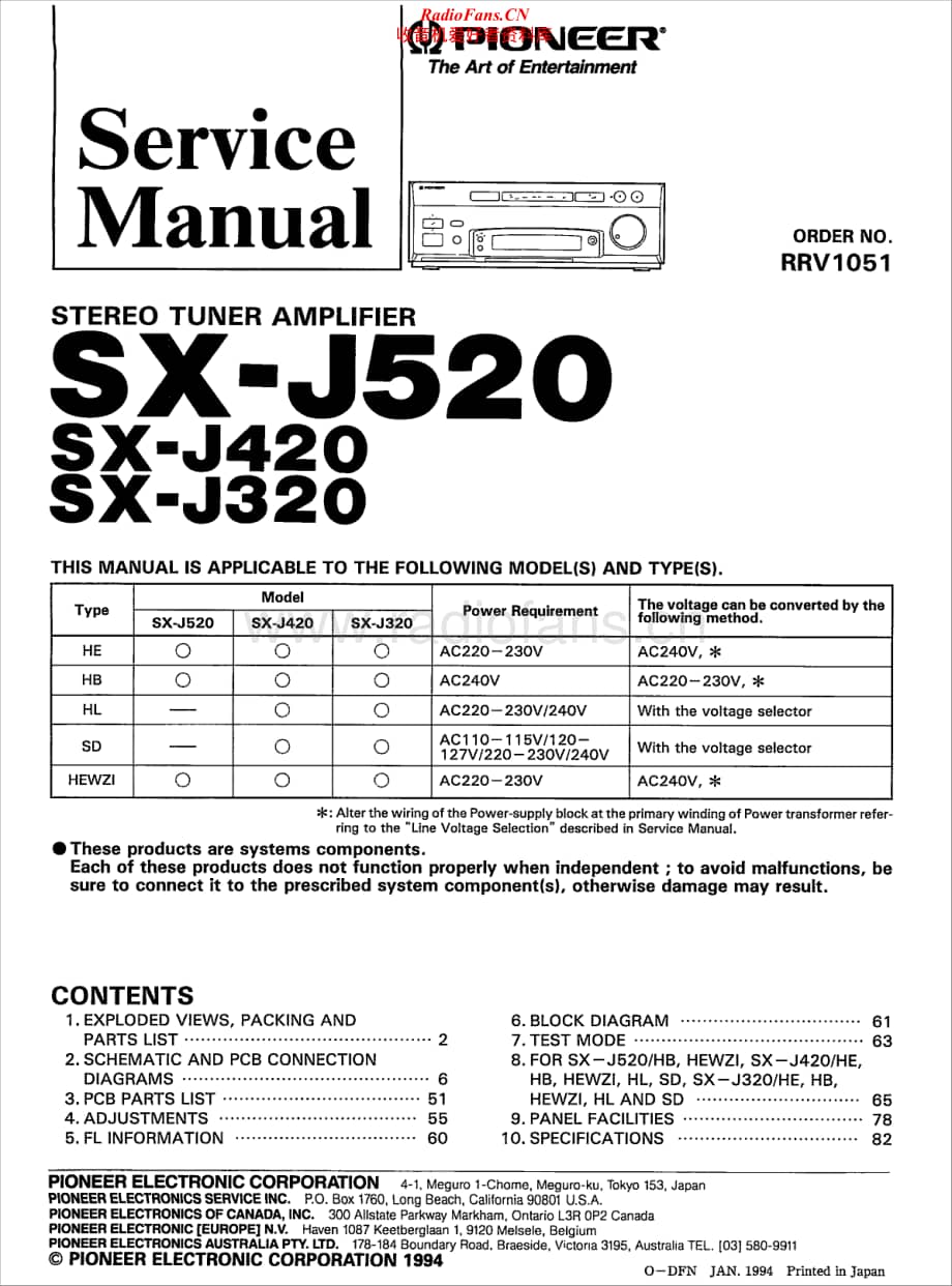 Pioneer-SX-J320-Service-Manual电路原理图.pdf_第1页