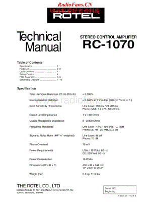 Rotel-RC-1070-Service-Manual电路原理图.pdf