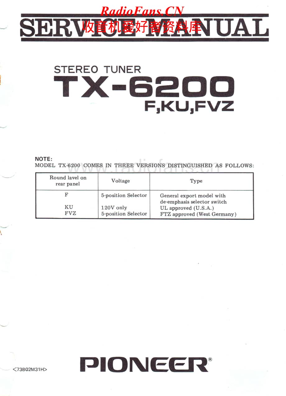 Pioneer-TX-6200-Service-Manual电路原理图.pdf_第1页