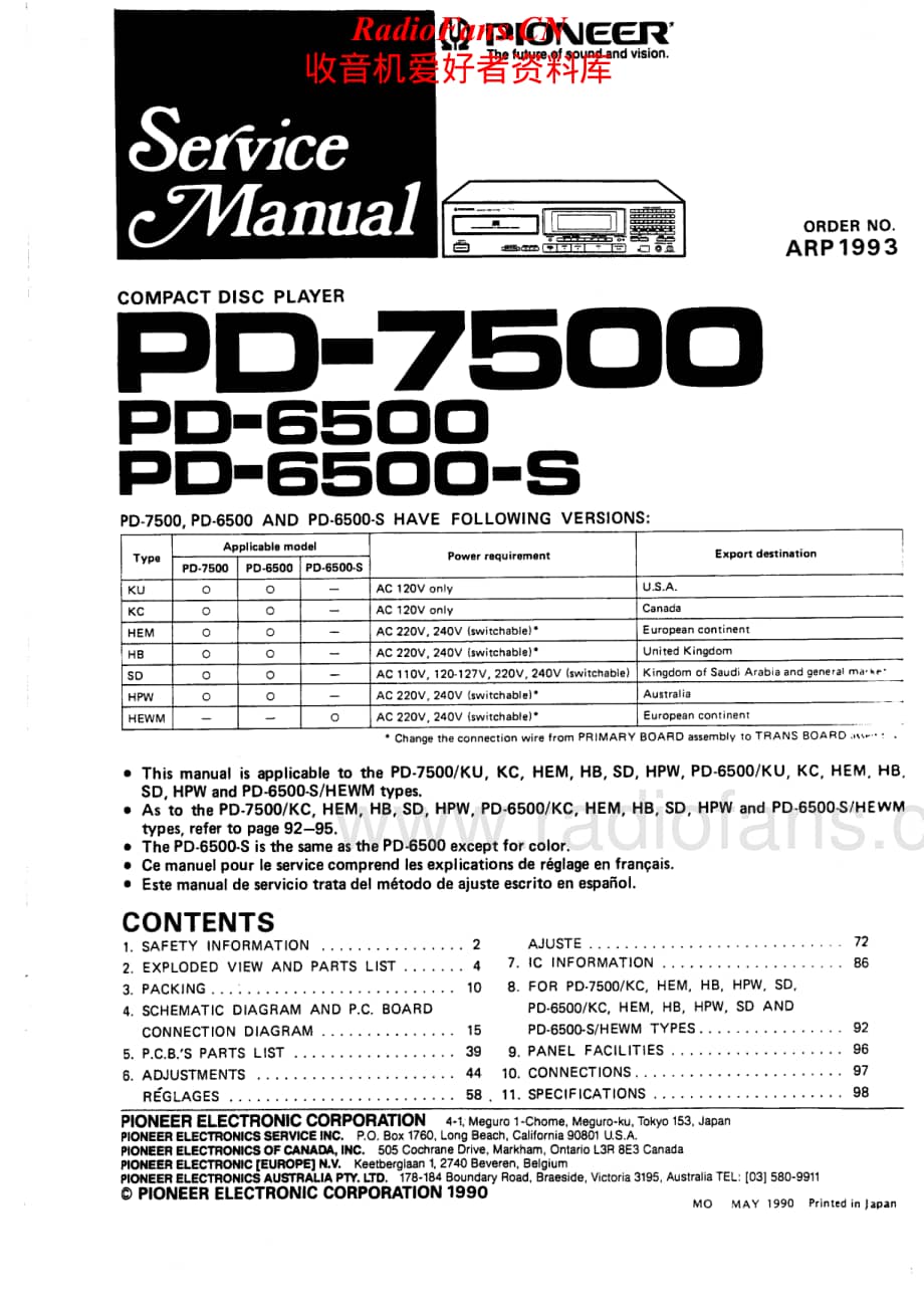 Pioneer-PD-6500S-Service-Manual电路原理图.pdf_第1页