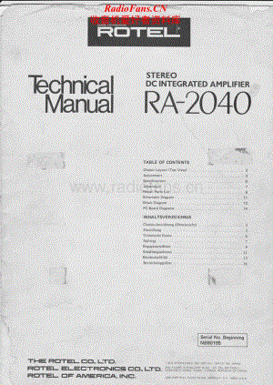 Rotel-RA-2040-Service-Manual电路原理图.pdf