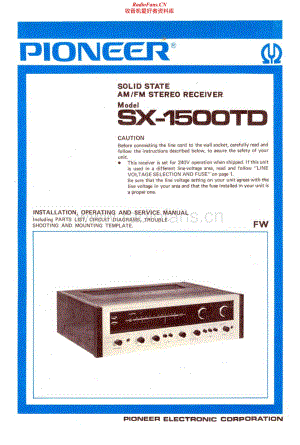 Pioneer-SX-1500-TD-Service-Manual电路原理图.pdf