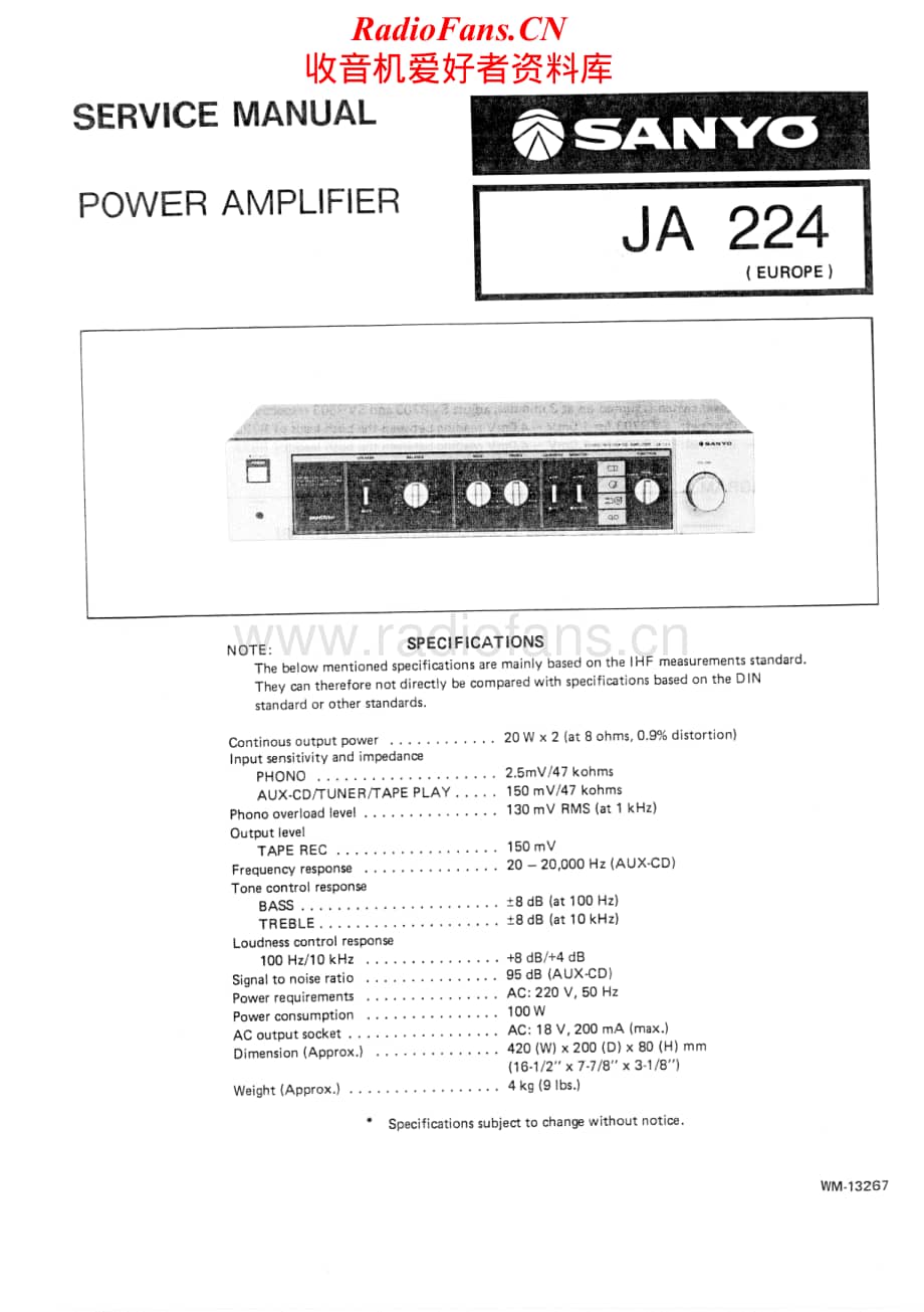 Sanyo-JA-224-Service-Manual电路原理图.pdf_第1页