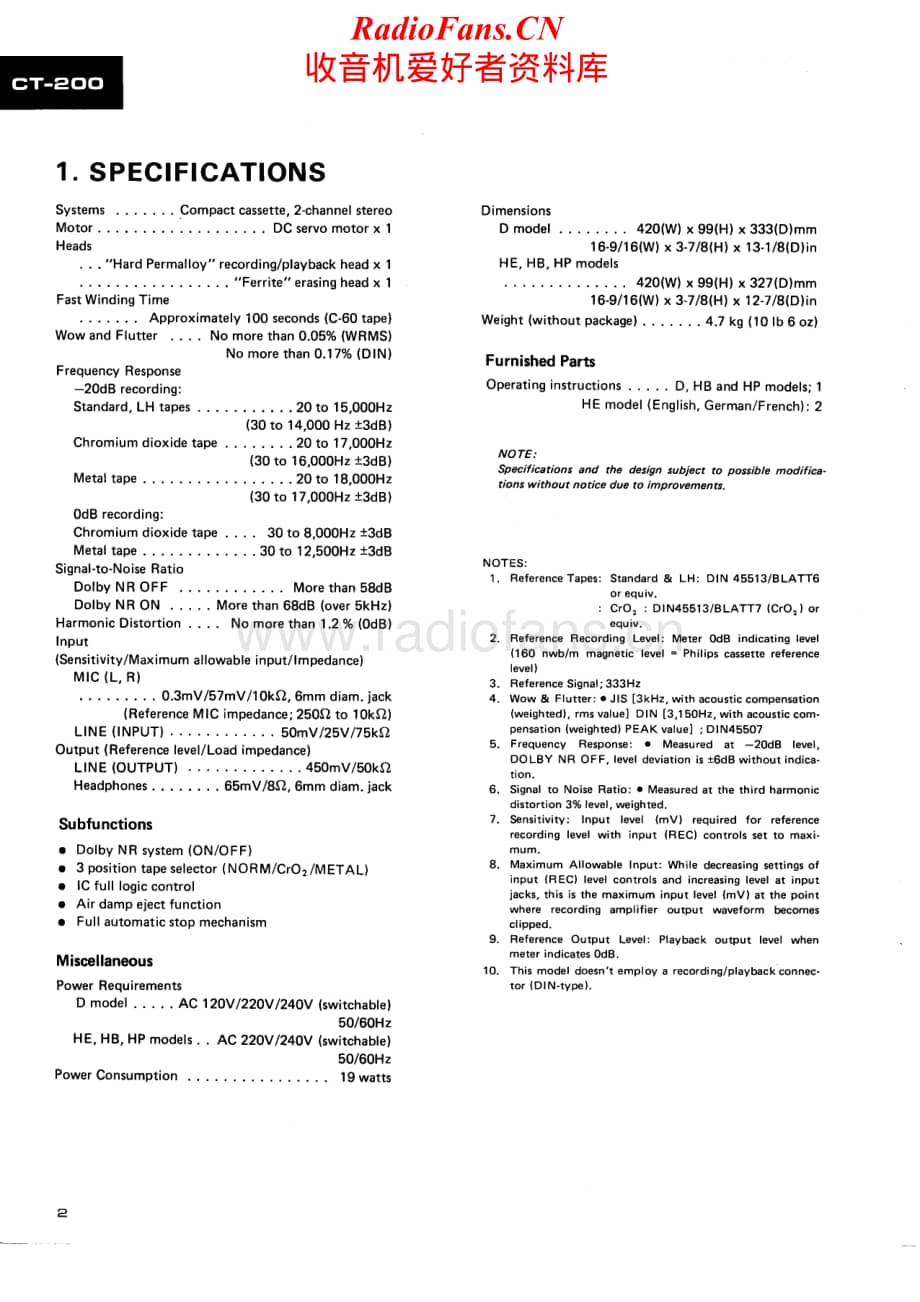 Pioneer-CT-200-Service-Manual电路原理图.pdf_第2页