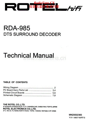 Rotel-RDA-985-Service-Manual电路原理图.pdf