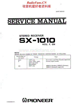 Pioneer-SX-1010-Service-Manual (1)电路原理图.pdf