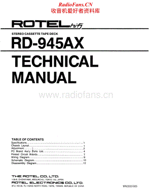 Rotel-RD-945AX-Service-Manual电路原理图.pdf