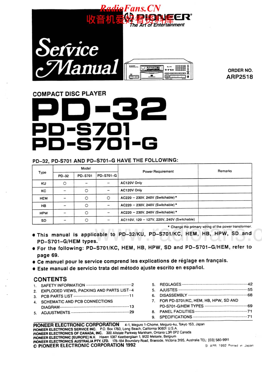 Pioneer-PD-32-Service-Manual电路原理图.pdf_第1页