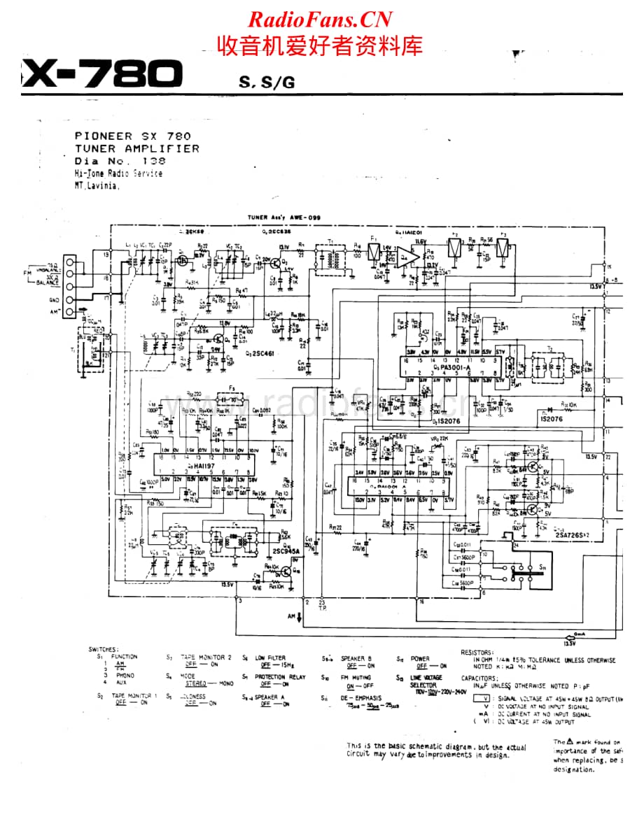 Pioneer-SX-780-Schematic电路原理图.pdf_第1页