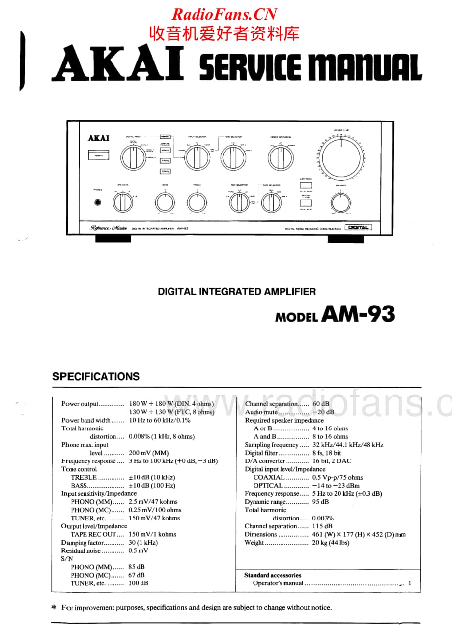 Akai-AM93-int-sm维修电路原理图.pdf_第1页