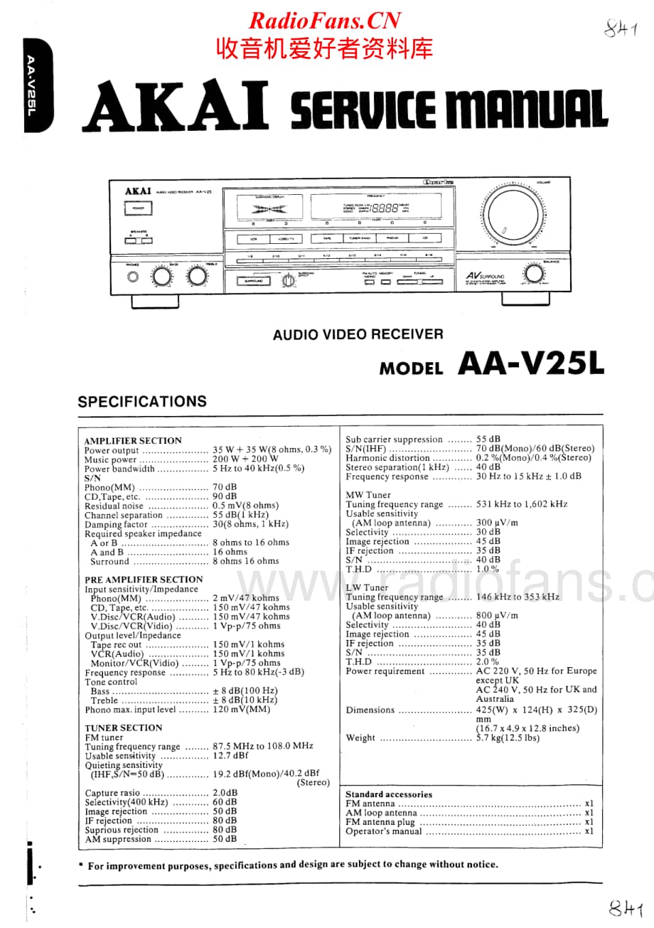 Akai-AAV25L-avr-sm维修电路原理图.pdf_第1页